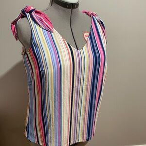 Striped Multicolor Sleeveless Top